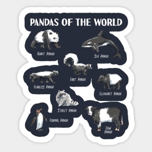 Funny Animals Panda of the World Pun Names for Kids, Men and Women Sticker